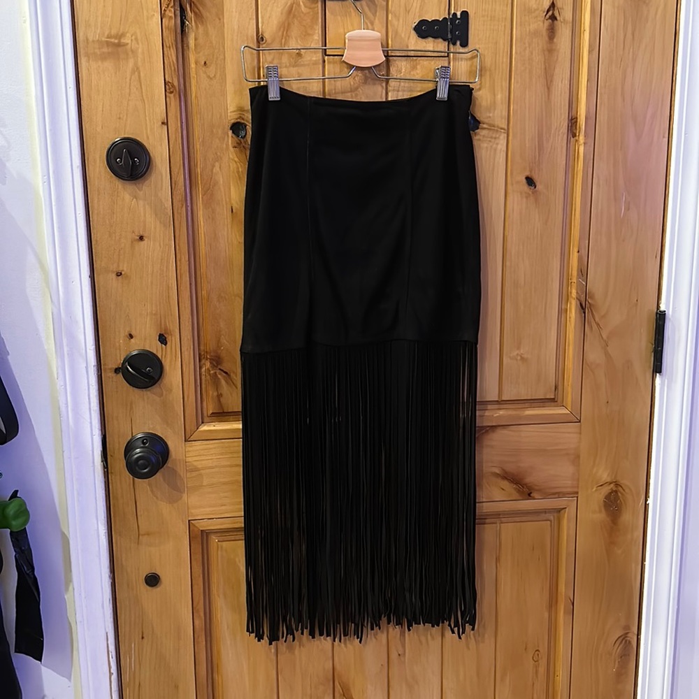 Nicole Miller Suede fringe skirt